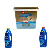 Domclor Multiação 3Kg Neoclor Algicida Manutenção E Clarificante 1L Domclor Multiação 3Kg Neoclor Algicida Manutenção E Clarificante 1L