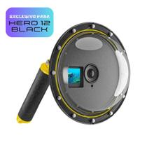 Dome Telesin Compatível Com GoPro Hero 12 Black Premium Ampla Visão Subaquática Proteção Total Mergulho