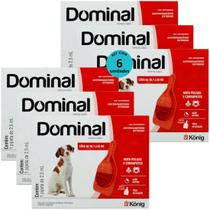 Dominal pipeta para cães 1 a 5kg 0,5ml vermelho kit com 6 prevenção pulgas e carrapatos