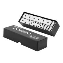 Dominó 28 Peças Resina Pesado Profissional Estojo Preto Dominó 28 Peças Resina Pesado Profissional Estojo Preto