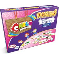 Domino Animais Em Madeira 28 Peças