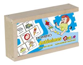 Dominó antônimos - mdf - jogo educativo e pedagógico - CARLU