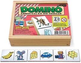 Dominó Associação De Idéias - 28 Peças Em MDF - Jottplay