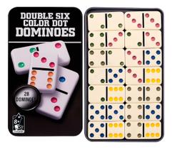 Dominó Clássico Colorido 28 Peças Jogo de Mesa para Família e Amigos