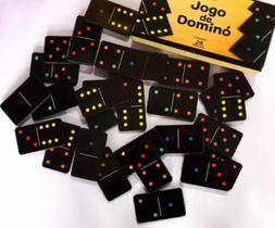 Dominó Colorido com estojo kit com 56 peças Dominó Colorido com estojo kit com 56 peças