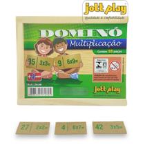 Dominó De Multiplicação Jott Play 28 Pçs madeira Pedagogico Didatico