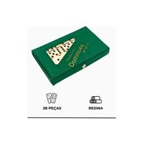 Dominó De Osso 5mm Profissional Estojo 28 Peças Luxo
