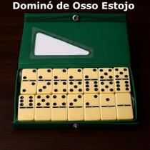 Dominó De Osso Jogo 28 Peças Profissional Pequeno Diversão Brincadeiras Estojo 8mm Tabuleiro Dominó De Osso Jogo 28 Peças Profissional Pequeno Diversão Brincadeiras Estojo 8mm Tabuleiro
