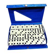 Dominó De Osso Jogo Profissional Estojo Com 28 Peças Azul Dominó De Osso Jogo Profissional Estojo Com 28 Peças Azul