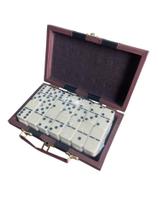 Dominó De Osso Profissional Com Maleta Couro 10 Milimetros Dominó De Osso Profissional Com Maleta Couro 10 Milimetros