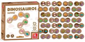 Dominó Dinossauro 28 Peças Em Madeira Brincadeira De Casa Dominó Dinossauro 28 Peças Em Madeira Brincadeira De Casa