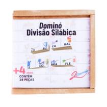 Dominó Divisão Silábica Jogo Didático em Madeira Dominó Divisão Silábica Jogo Didático em Madeira