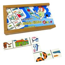 Dominó Divisão Silábica Jogo Pedagógico Alfabetização Brinquedos Educativos Infantil Escolar de Madeira Carlu Criança 7 anos