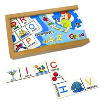Dominó Educativo de A ao Z Jogo Pedagógico Alfabetização Madeira Carlu 4 anos Dominó Educativo de A ao Z Jogo Pedagógico Alfabetização Madeira Carlu 4 anos