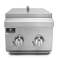 Dominó elettromec churrasqueira á gás em aço inox 40cm dbq-2q-40-xx-nhua