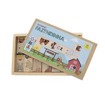 Dominó Fazendinha 28 Peças em Madeira - Fábrika dos Sonhos
