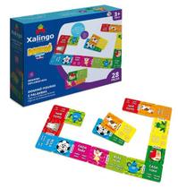 Dominó Figura E Palavras Minha Escolinha 28 Peças Pedagógico