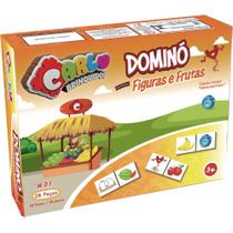 Dominó Figuras em Frutas em Madeira com 28 Peças