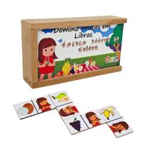 Dominó Frutas Libras Jogo Pedagógico Brinquedos Educativos Inclusão Infantil Escolar Carlu Criança 4 anos