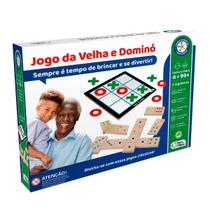 Dominó Jogo Da Velha Clássico Brinquedo 2 Em 1 País E Filhos