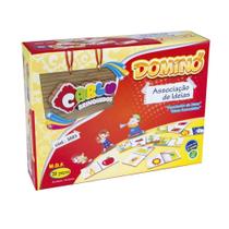 Domino madeira associação de idéias com 28 peças - carlu - ddc/qtn/crn/jed
