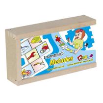 Dominó Metades 28 Peças Madeira 1133 Carlu