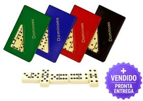 Dominó Portátil Estojo Colorido 28 Peças 12MM Tradicional Para Diversão em Grupo Dominó Portátil Estojo Colorido 28 Peças 12MM Tradicional Para Diversão em Grupo
