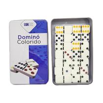 Domino Profissional Com Estojo Em Lata 28 Peças Coloridas LK510F Domino Profissional Com Estojo Em Lata 28 Peças Coloridas LK510F