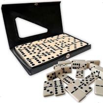Dominó Profissional De Osso Estojo Com 28 Peças Domino Pedra