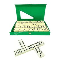 Domino Profissional Estojo 28 Peças Jogo Divertido Verde LUADO28VD