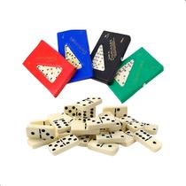 Dominó Profissional Osso 28 Peças Estojo ul Double Six Dominó Profissional Osso 28 Peças Estojo ul Double Six