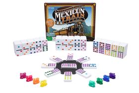 Domino Set Pressman Mexican Train Double 12 com marcadores de trem