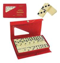 Domino Tipo Osso 52,5x26x11mm No Estojo De Plastico Vermelho - Oem Domino Tipo Osso 52,5x26x11mm No Estojo De Plastico Vermelho - Oem