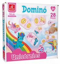 Dominó Unicórnios 28 Peças Brincadeira de Criança Dominó Unicórnios 28 Peças Brincadeira de Criança