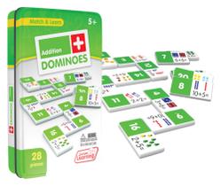 Dominós Toy Junior Learning Addition com lata de colecionador