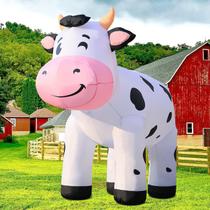 DomKom Inflable Grande de Vaca de 2 m con LED para Decoración Navideña