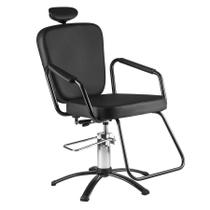 Dompel - Cadeira Barbeiro Preta Black Hidráulica Reclinável Dompel