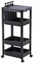 Dompel - Carrinho Auxiliar Salão De Beleza Cabeleireiro Porta Shampoo - Preto