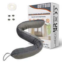 Door Draft Stopper OUTTDID, com peso de 91 cm x 10 cm - cinza