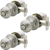 Door Knob Copper Creek Privacy Interior, aço inoxidável acetinado, pacote com 3