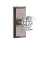 Door Knob Grandeur Carre Plate Privacy com cristal Chambord