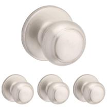 Door Knob Kwikset Cove Interior Passage em níquel acetinado (pacote com 4)