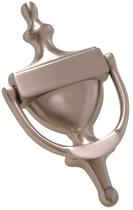 Door Knocker Hillman 7" em latão sólido de níquel acetinado