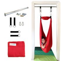 Doorway Sensory Swing DreamGym Red Therapy 95% algodão