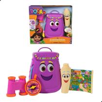 Dora aventureira -mochila com mapa binoculo e bussula