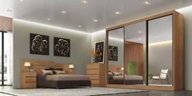 Dormitório Casal Completo 3 Peças Espelhado 3 Portas 14 Gavetas - Londres-Cumaru - Móveis Novo Horizonte