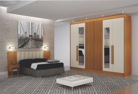 Dormitorio Casal Ripado Espelho 2Pçs Mirage - Arbo Design