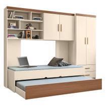 Dormitório Chiara Guarda Roupa, Aéreo 2 Portas e Bicama com Colchões Physical D20 - Phoenix Baby