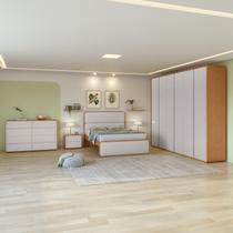 Dormitório Completo Casal Easy Like Amendoa Clean/Off White Dormitório Completo Casal Easy Like Amendoa Clean/Off White