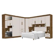 Dormitório Completo Georgia J&A Jequitibá / Off White Para Cama Box 1,38m Casal - J&A Móveis